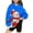 Blue, variant on Odeerbi Kids Boys Girls Christmas Hoodies Snowman Print Hooded Sweatshirts Children's Long Sleeve Pattern T-shirt Printed Round Neck Shirt Hooded Sweatshirt Blue