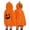 Orange, variant on Full Zip Pumpkin Cosplay Jacket, Halloween Pumpkin Fuzzy Hooded Jacket With Jack O Print, Full Zip Pumpkin Stem Plush Coat, Oversized Halloween Cosplay Loungewear Outerwear for Adult Party, Black M