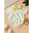 thumbnail image 2 of Suealasg Baby Boys Clothes 3M 6M 9M 12M 18M Short Sleeve Tree Print Button Bowtie Romper Jumpsuit Baby One Piece Outfit, 2 of 9