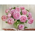 thumbnail image 2 of Buzin, Igor 32x25 Black Ornate Wood Framed with Double Matting Museum Art Print Titled - Peonies on a marble table, 2 of 4