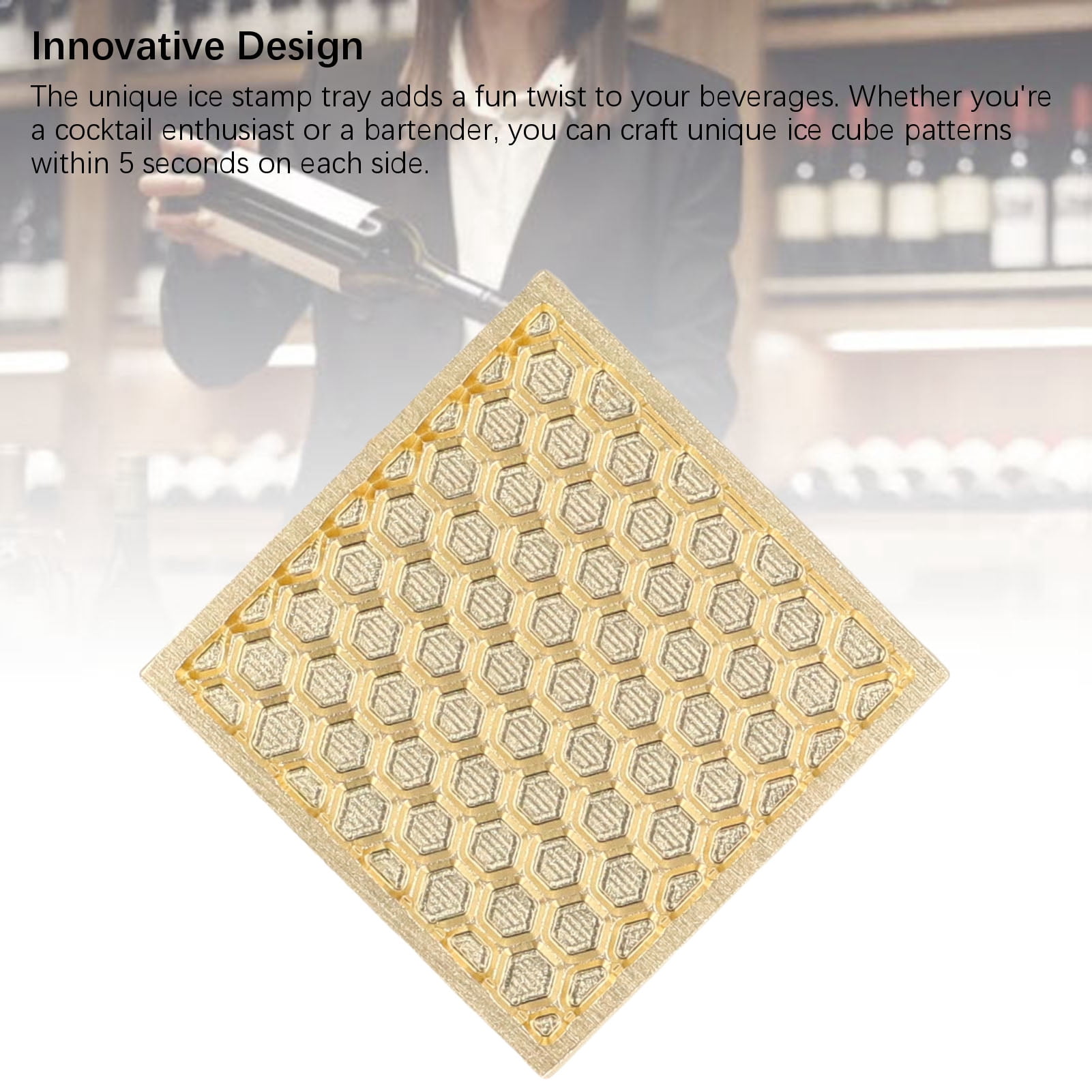 NFTIGB Ice Cube Maker Design Tray Copper Ice Press Craft Modern Ice Cube Stamp for Cocktail Bartender Bar Party A04