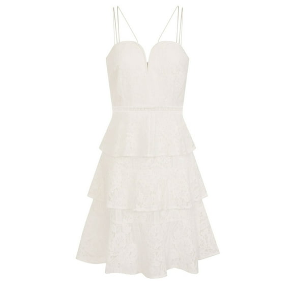 Girls On Film Womens Starry Eyed Tiered Lace Dress