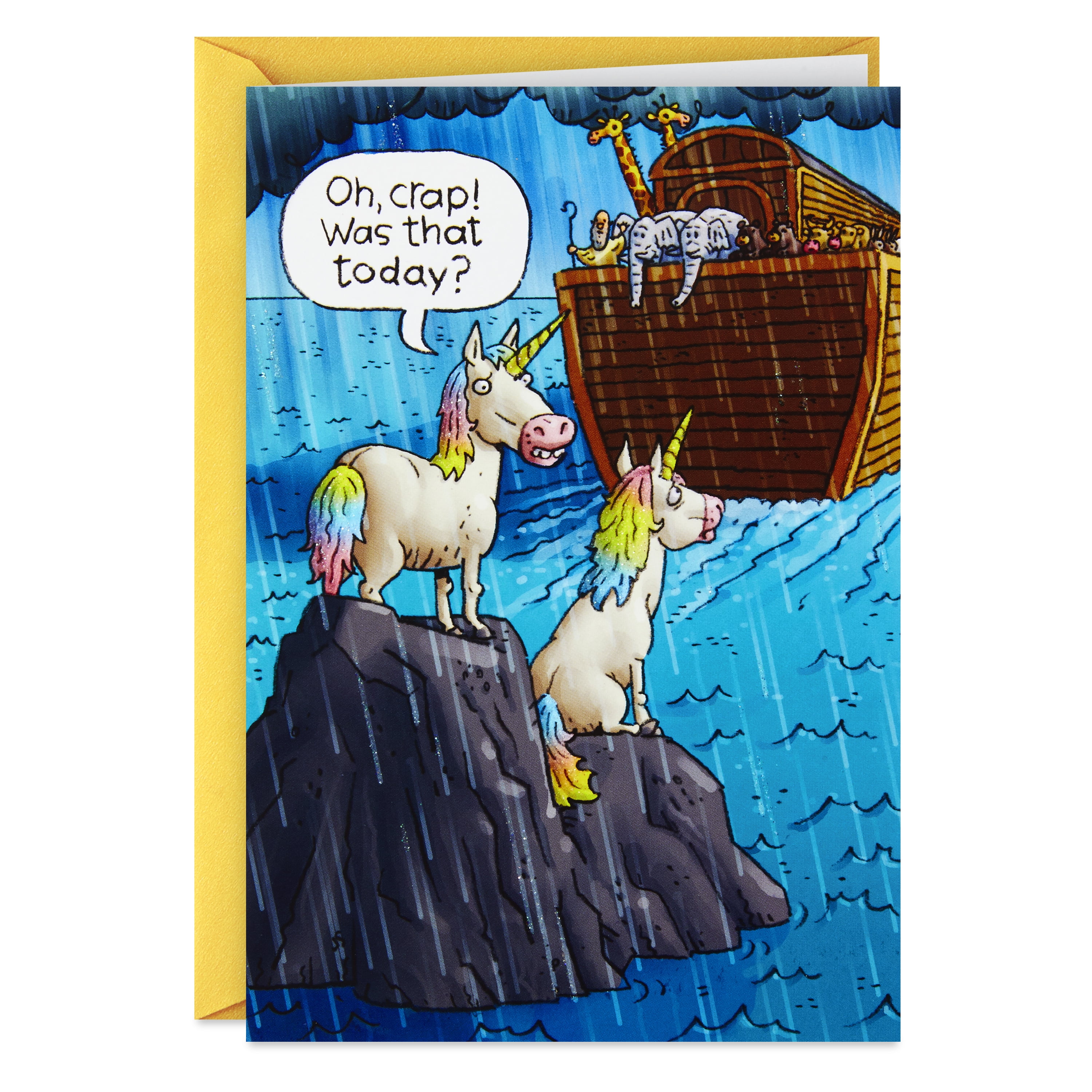 Hallmark Shoebox Funny Birthday Card (Noah's Ark Unicorns) - Walmart