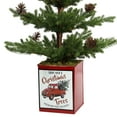thumbnail image 2 of Haute Decor 24 Inch Potted Tree with Pinecones, Metal Pot with Classic Red Truck, 2 of 4