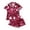 p-597Wine1424, variant on CAIVO 2 Piece Pajama Sets Halloween Kids Sleepwear Girls Cozy Nightwear Lapel Short Sleeve Button Down Shirt With Shorts Pjs