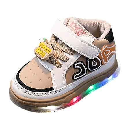 

Celiean Children Shoes Sports Shoes Light Shoes Small White Shoes Light Board Shoes Non Soft Bottom Toddler Shoes Yellow 12-16M