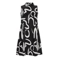 thumbnail image 3 of Sakmal Plus Size Summer Dresses Pleated Graphic Sleeveless Black Comfort Fit Mid-Length Shift Dress, 3 of 4