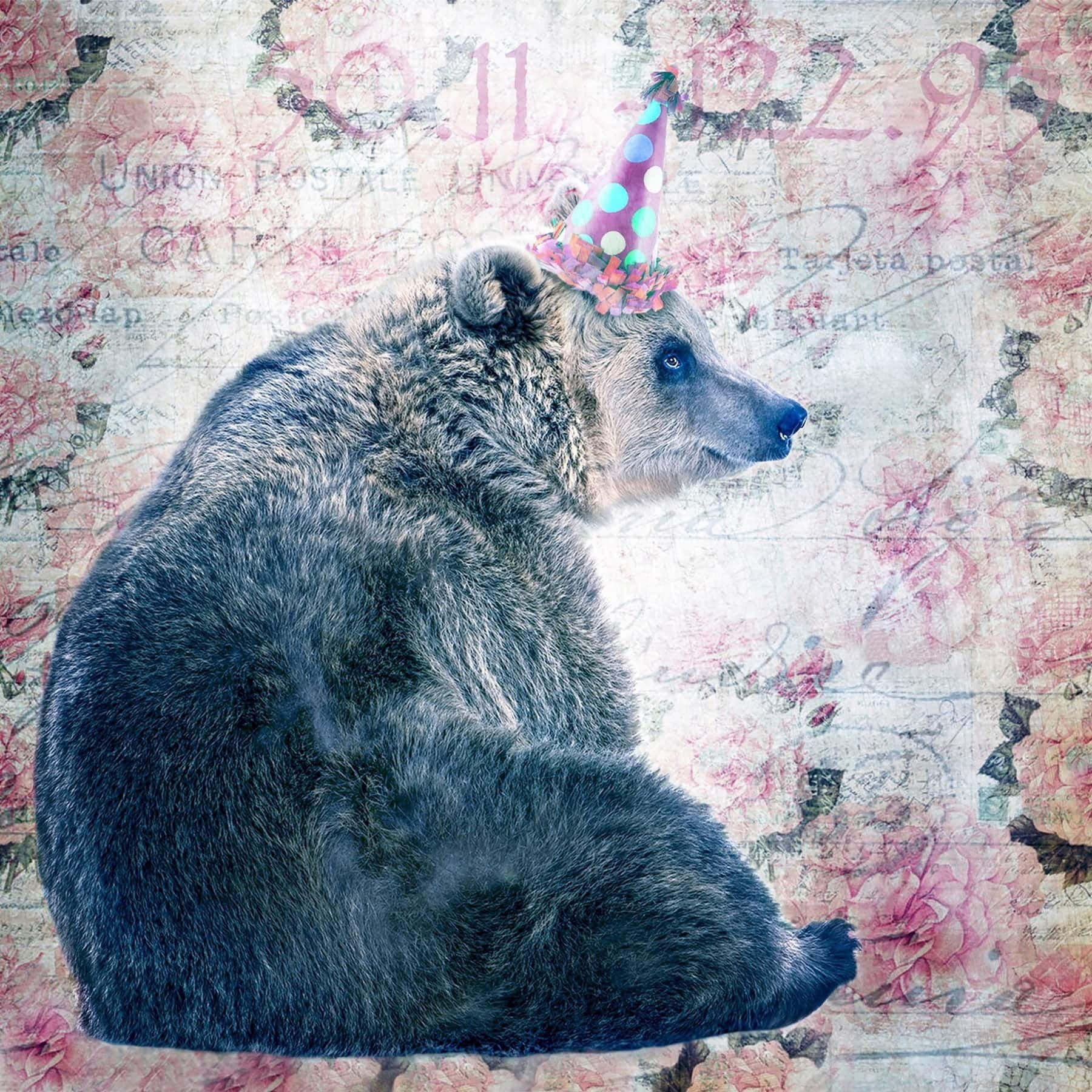 Marmont Hill "Party Bear" by Morgan Jones Painting Print on Wrapped Canvas
