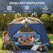 HOTEEL 8-10 Person Camping Tent, Easy Setup Waterproof Windproof Backpacking Tent with Removable Rainfly, Lightweight Portable Outdoor Family Tents for Camping, Travel, Fishing, Hiking, Dark Blue