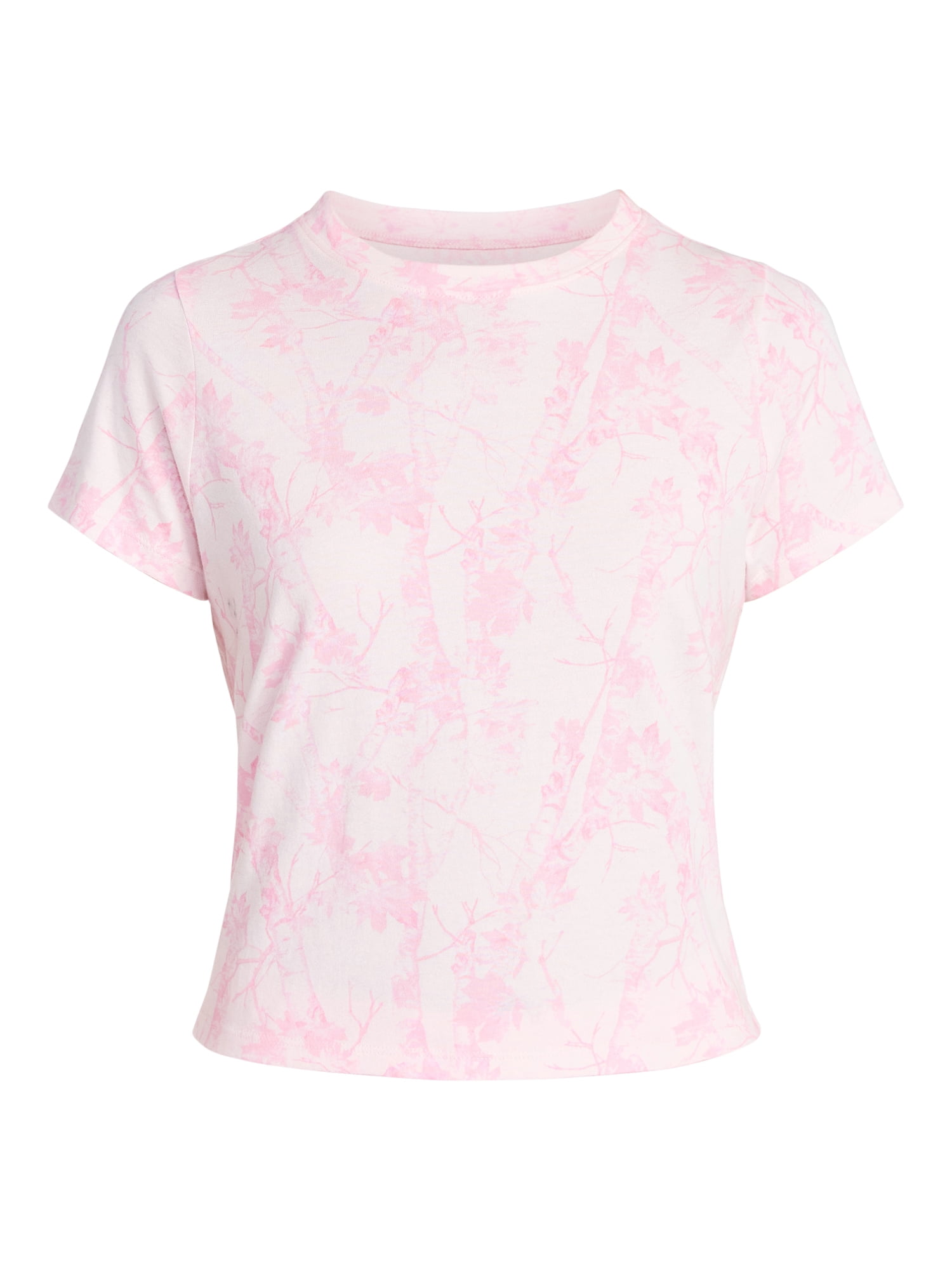 No Boundaries Cropped Cotton Tee with Short Sleeves, Women’s XXS-XXL
