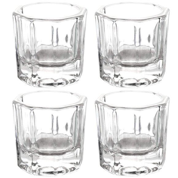 Plato Dappen Acrílico Para Uñas, Soporte Para Polvo Y Líquido, Recipiente De Vidrio, Taza De Cristal, Suministros Para Uñas, 4 Piezas