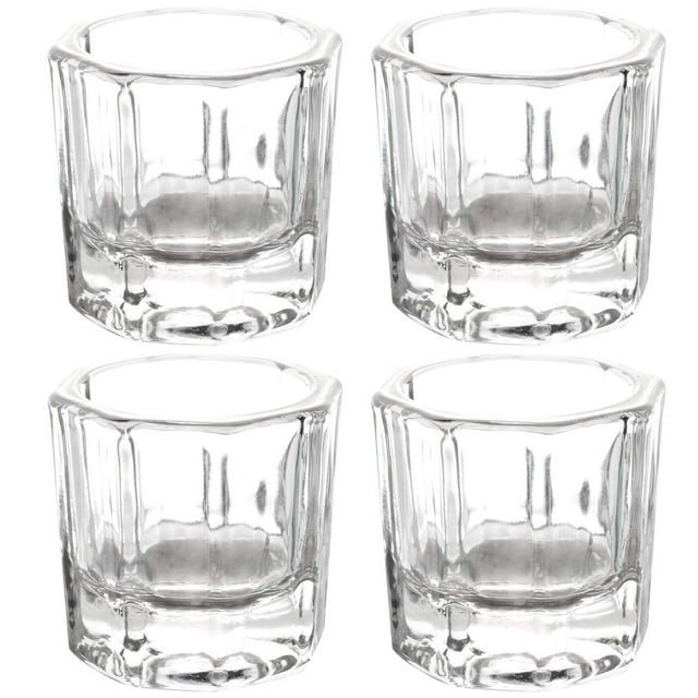 Plato Dappen Acrílico Para Uñas, Soporte Para Polvo Y Líquido, Recipiente De Vidrio, Taza De Cristal, Suministros Para Uñas, 4 Piezas