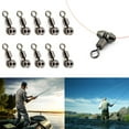thumbnail image 2 of 10Pcs Carbon Steel Ball Bearing Fishing Rolling Swivel Solid Ring Tackle Tools, 2 of 6