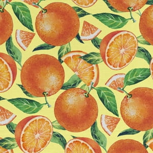 1 Yard 100% Cotton Orange Slices, Yellow, 44" Wide for Quilting & Sewing by David Textiles