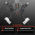 thumbnail image 3 of A-Premium Set of 4, Front Lower Control Arm, Outer Tie Rod End, Compatible with Ford Taurus 2012-2019, Flex 2012-2015 & Lincoln MKS 2012-2013, MKT 2012-2019, 3 of 9