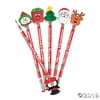 Christmas Pencils with Eraser Toppers