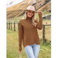 thumbnail image 3 of Zeagoo Women' Turtleneck Sweater Fall Winter Chunky Knitted Pullover High Low Hem Trendy Basic Jumper Top, 3 of 5