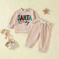 thumbnail image 2 of Caqnni Baby Girl Fall Outfits Color Block Long Sleeve Sweatshirt Pants Girls Sweatsuit Fall Clothes Pajamas & Dailywear Set Fall Winter Outfit，Beige，12-18 Months, 2 of 5
