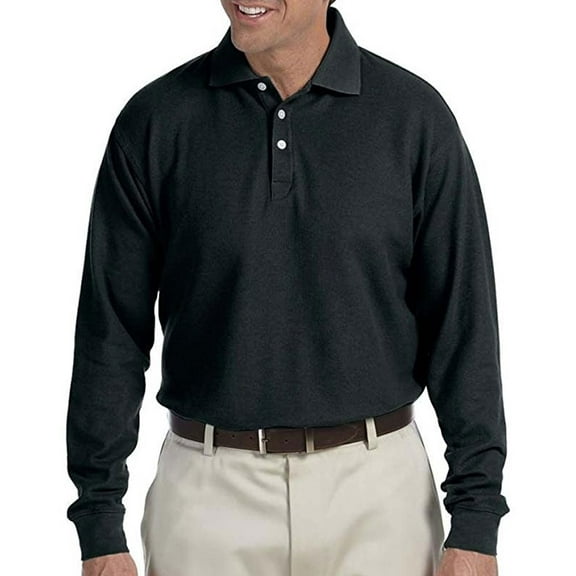 Chestnut Hill Men's Long Sleeve Performance Plus Piqu Polo