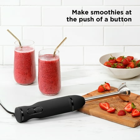 Chefman - Immersion Stick Hand Blender with Stainless Steel Blades - BLACK