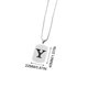 thumbnail image 2 of Collar de 26 letras huecas | Cadena ajustable de acero de titanio | Colgante ligero de acero inoxidable para hombre y mujer | Regalo personalizado con inicial para familiares y amigos, 2 of 4