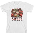 thumbnail image 3 of Sweet Strawberries Youth White Crew Neck Short Sleeve Tee-Medium, 3 of 4