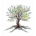 thumbnail image 3 of Music Duvet Cover Set, Musical Tree Autumnal Clef Trunk Swirl Nature Illustration Leaves Creative Design, Decorative 3 Piece Bedding Set with 2 Pillow Shams, Queen Size, White Brown, by Ambesonne, 3 of 3