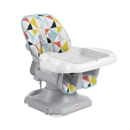 Fisher-Price SpaceSaver High Chair, Portable Baby to Toddler Dining Seat, Windmill