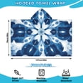 thumbnail image 2 of Indigo Tie Dye Floral Mandala Hooded Bath Towel，50"x30" for Ages 3 To 12 Kids, Quick Dry Lightweight Soft Microfiber Hood Beach Towel Cover Up for Kids, 2 of 7