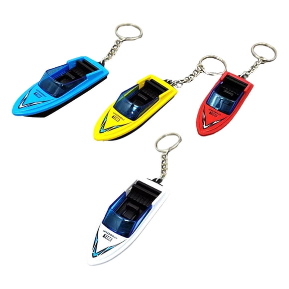 4 piezas de lancha rápida, modelo de juguete, adorno de barco de escritorio, juguete educativo, simulación de aleación Con llavero