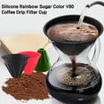 thumbnail image 2 of Embudo de café reutilizable para el hogar, de silicona, con filtro antigoteo, reversible, plegable, juego de 2 piezas, color negro, 2 of 5