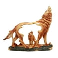 thumbnail image 3 of Ebros Howling Gray Alpha Wolf Figurine in Faux Wood Finish Home Decor Sculpture, 3 of 9