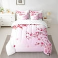 thumbnail image 2 of Homewish Pink Sakura 7-Piece Twin Bedding Sets,Japanese Cherry Blossom Bedding Comforter Set,Rustic Flower Sheet Sets For Girl,Super Cozy Room Decor, 2 of 8