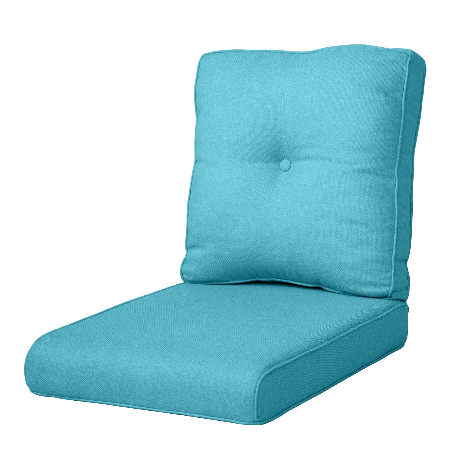 Planntonneo Outdoor Wicker Furniture Cushion Set, 25 x 22 x 4 Deep Seat Patio Chair Cushions, Lake Blue, 3 Sets