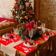 thumbnail image 3 of 12pcs PVC Christmas Placemats and Coaster, Heat Resistant Plastic Reindeer Set Washable Table Home Party Christmas Dinner Decoration, 3 of 5