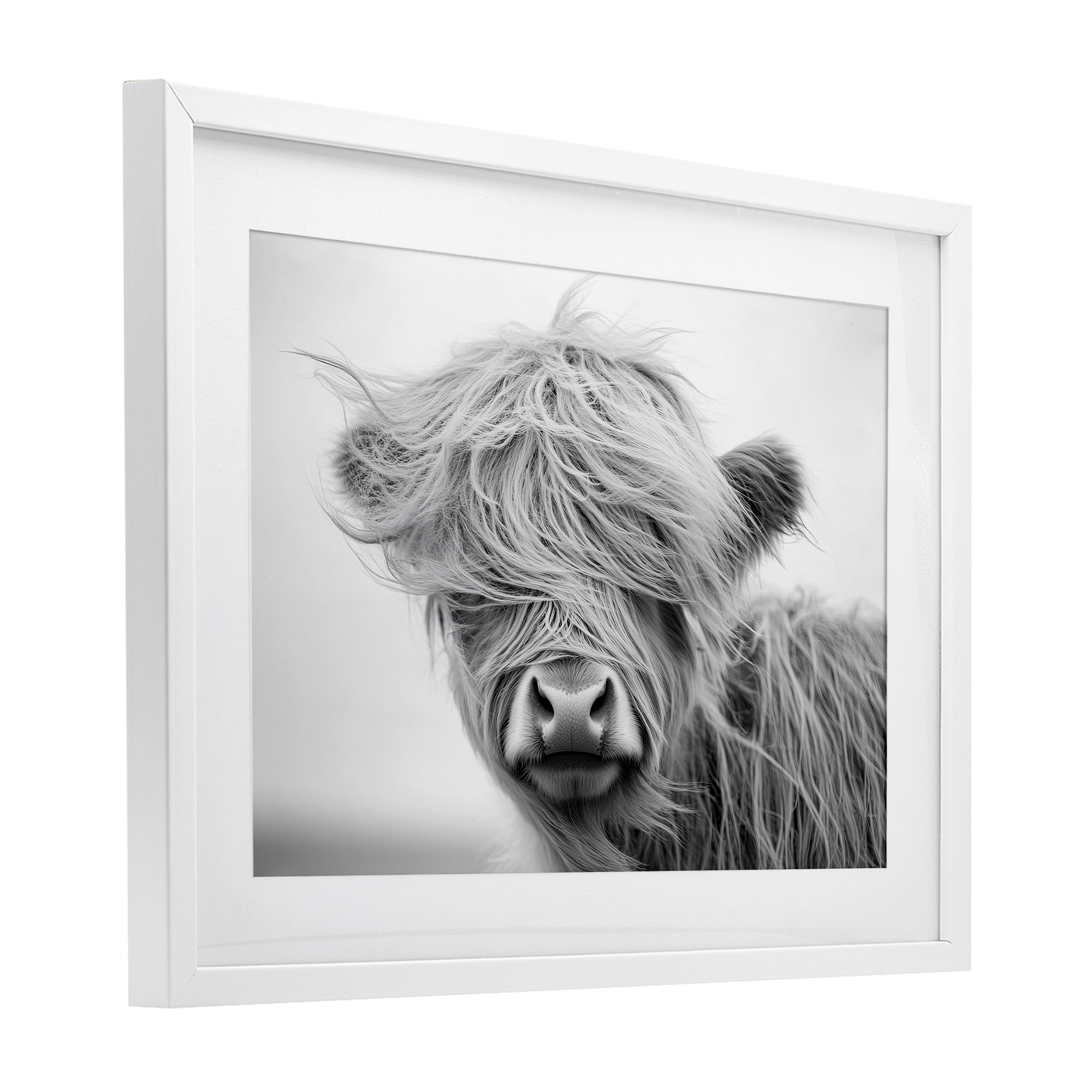 Stupell Industries Easy Breezy Cattle White Framed Print Under Glass, design by Tina LeCour