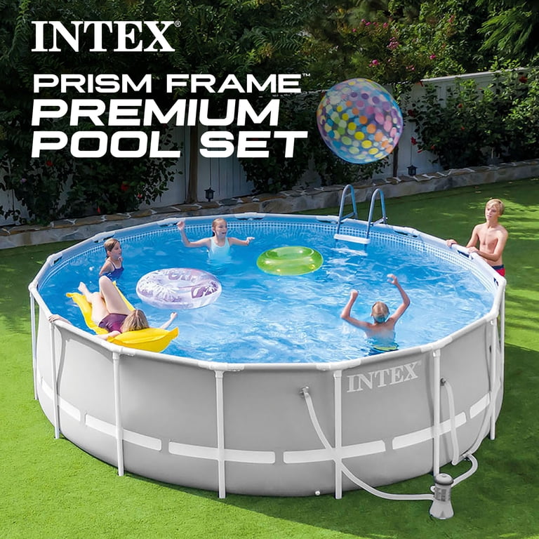 Intex Prism Frame Pool Set 15' x 48' Above-Ground with Ladder