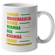 Umoja. Kujichagulia, Ujima, Ujamaa, Nia, Kuumba & Imani. African Heritage Coffee & Tea Gift Mug For African American, African, Mom, Dad, Grandma, Grandpa, Brother, Sister, Friend, Men & Women (11oz)