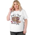 thumbnail image 1 of Camiseta de mujer de talla grande Just A Girl Gypsy Soul, cuello redondo, manga corta, informal, divertida, con gráficos novedosos., 1 of 4