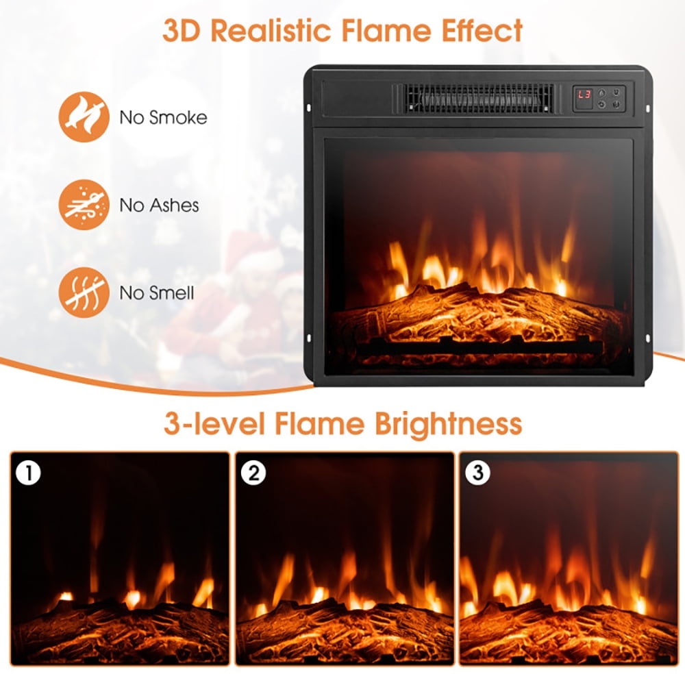 Resenkos Fireplace Heater,Electric Fireplace, 1400W TV Stand Electric Fireplace Mantel with Remote Control-Natural