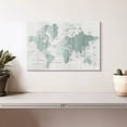 thumbnail image 2 of Elephant Stock Old World Map Mint Gray Wall Art - Horizontal Canvas Wall Art - Living Room Wall Decor - Map Canvas - Gray And Blue Decor By Wild Apple Portfolio - 12" x 8", 2 of 8