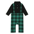 thumbnail image 3 of FYMNSI Christmas Matching Family Outfits Mommy and Me Green Plaid Dresses Father Son Button Down Shirts Xmas Photoshoot Set (Baby Boy 12-18M), 3 of 6