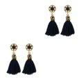 thumbnail image 1 of Sonducket Pendiente de borla larga Retro Barroco Palacio Oreja Anillo Accesorio decorativo de moda Orejas con estilo Gotas para mujeres y niñas Negro Negro 2piezas Sonducket CBP455401, 1 of 5