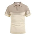 thumbnail image 3 of COOFANDY Mens Striped Polo Shirts Short Sleeve Striped Textured Pullover Golf Polo T Shirts, 3 of 6