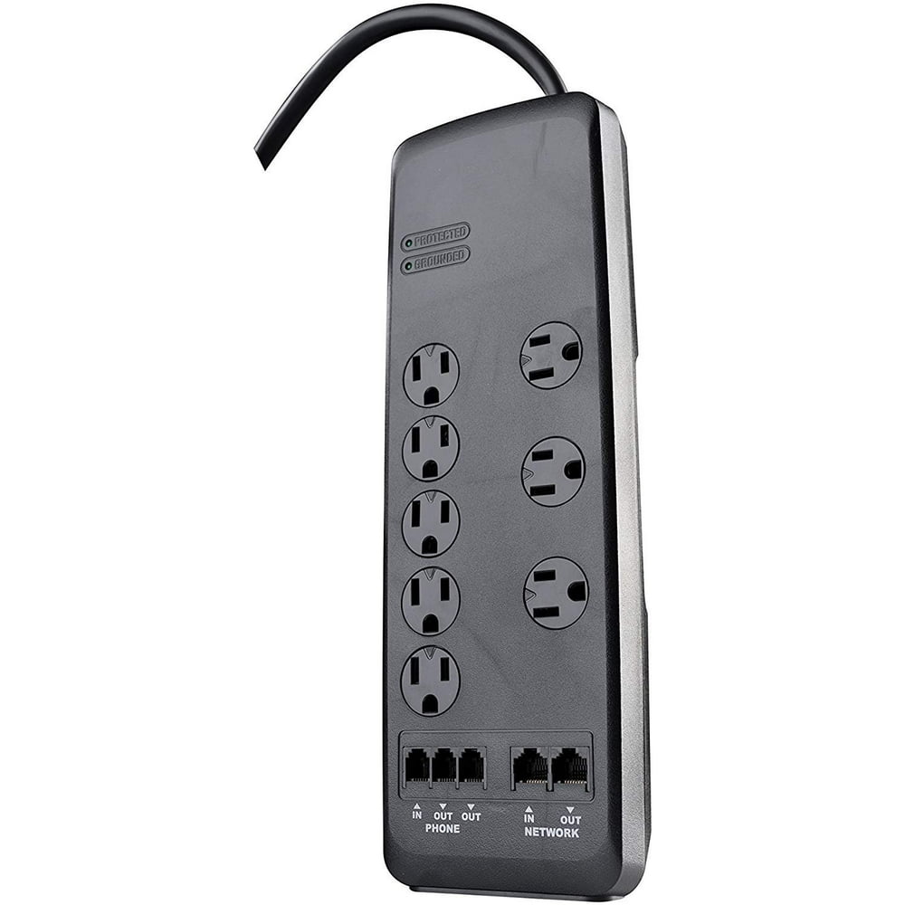Woods 41619 Surge Protector with Resettable Safety Overload Feature, 8
