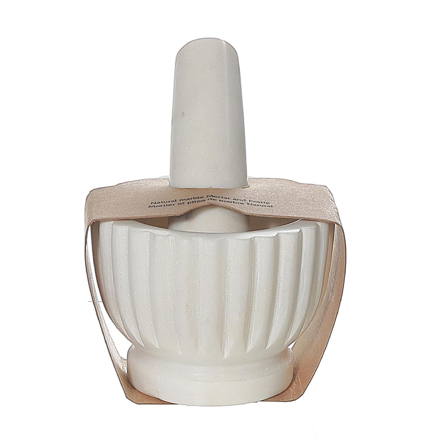 Mortier En Marbre Blanc Et Pastel Avec Sculpture