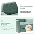 thumbnail image 2 of Upholstered Velvet Armchair Set of 2 Lounge Accent Chair Tufted Back Metal Legs Bedroom Sage, 2 of 7
