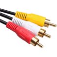 thumbnail image 2 of Cable (5 FT) 2RCA Male to 3RCA Male Stereo Audio Cable, Composite Audio [Right/Left] 3 RCA Plug M/M Connector Yellow,Red and White for A/V Reciever, Amplifier, Projector, Home Theater, 2 of 5