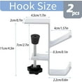 thumbnail image 2 of Desk Mount Bag Holder Hook Clamp,On Backpack Hanger Portable Desk Mount Headphones Holder for Reduce Desk Clutter Table Desk Table Hanging Storage (2 Pcs-Double Hook White), 2 of 13