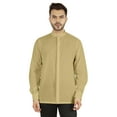 thumbnail image 1 of Bestman Mens Solid Shirt Mandarin Collar Long Sleeve Button-Up Formal Shirts Office Wear, 1 of 7